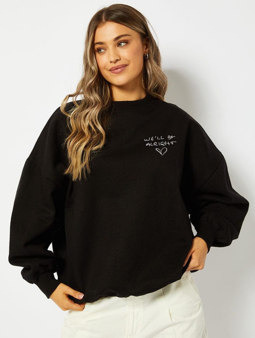 Skinnydip London We'Ll Be Alright Sweatshirt In Black Shop All Clothing