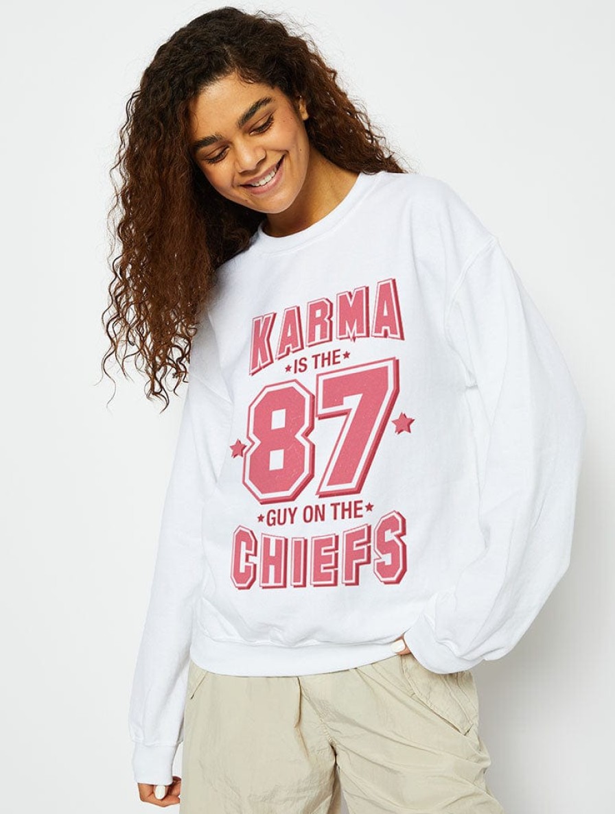 Skinnydip London Karma Sweatshirt In White Loungewear