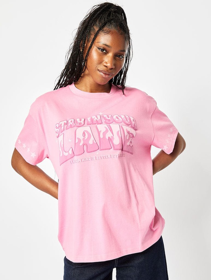 Skinnydip London Stay In Your Lane Oversized T-Shirt Tops & T-Shirts