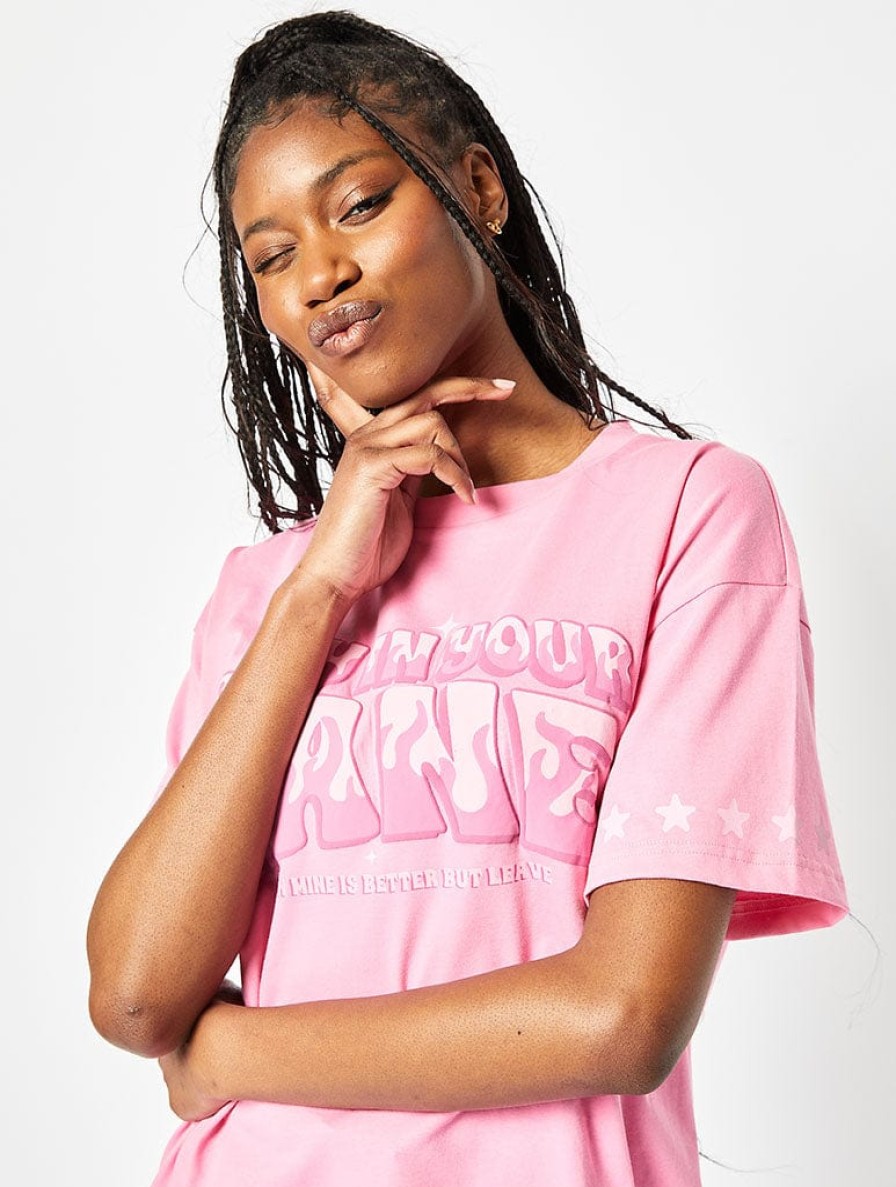 Skinnydip London Stay In Your Lane Oversized T-Shirt Tops & T-Shirts