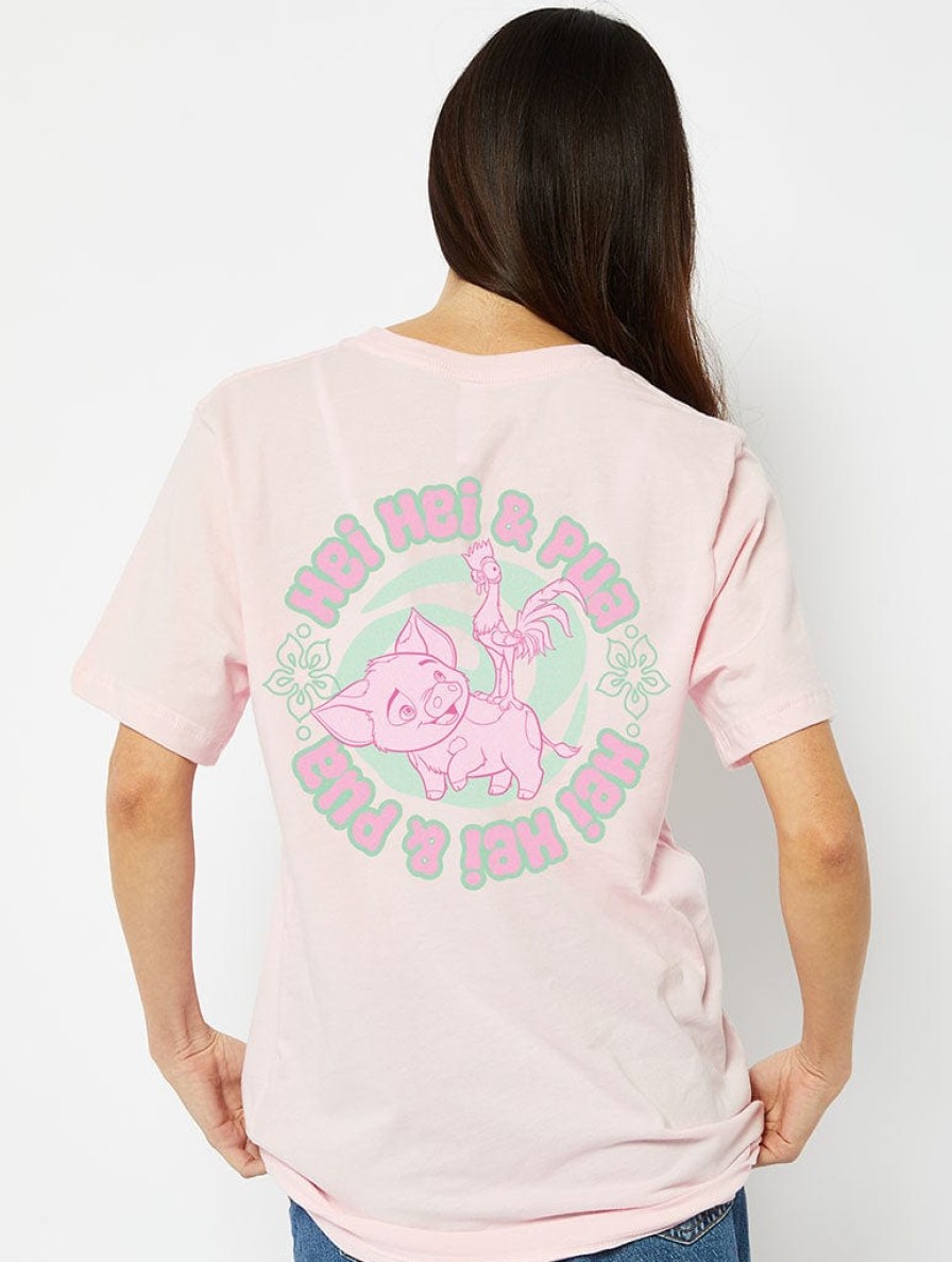 Skinnydip London Disney Hei Hei & Pua T-Shirt In Pink Tops & T-Shirts