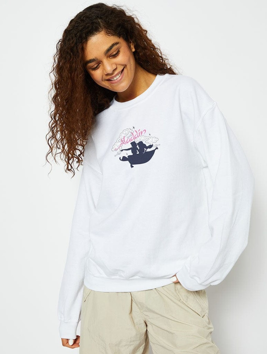 Skinnydip London Disney Rajah Sweatshirt In White Loungewear