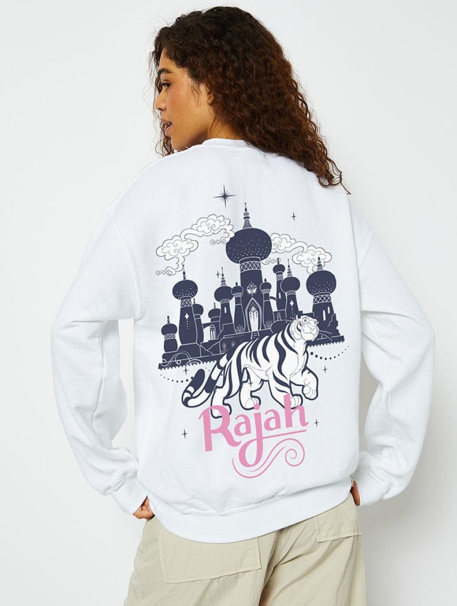 Skinnydip London Disney Rajah Sweatshirt In White Loungewear