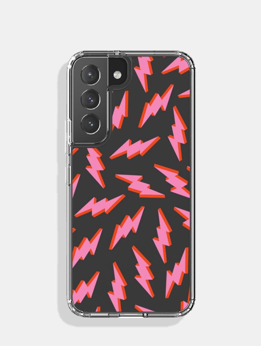 Skinnydip London Pink And Red Lightning Bolt Android Case Google Pixel 5A Cases