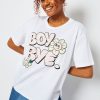 Skinnydip London Boy Bye Oversized T-Shirt In White Tops & T-Shirts