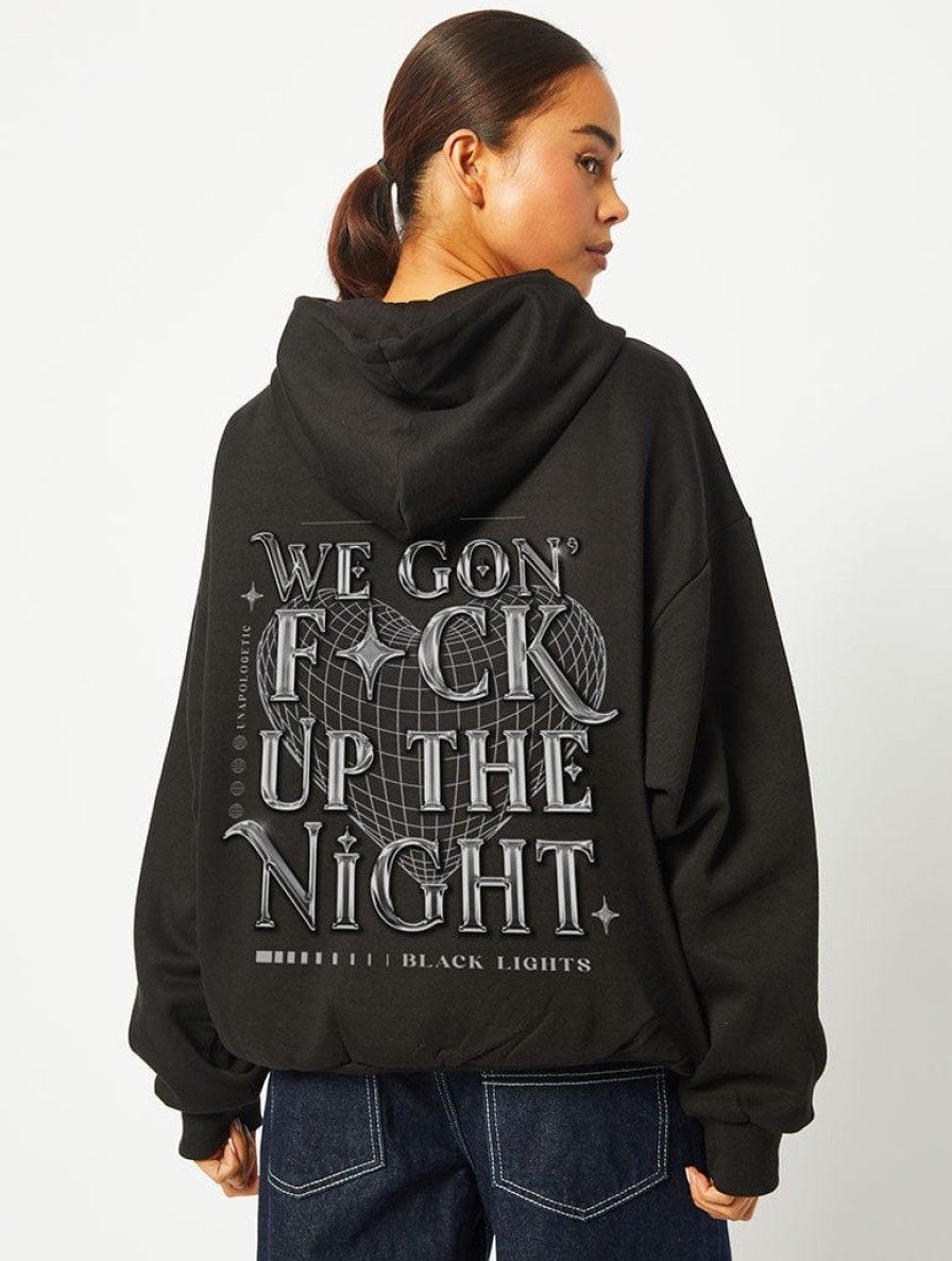 Skinnydip London F*Ck Up The Night Hoodie In Black Hoodies & Sweatshirts