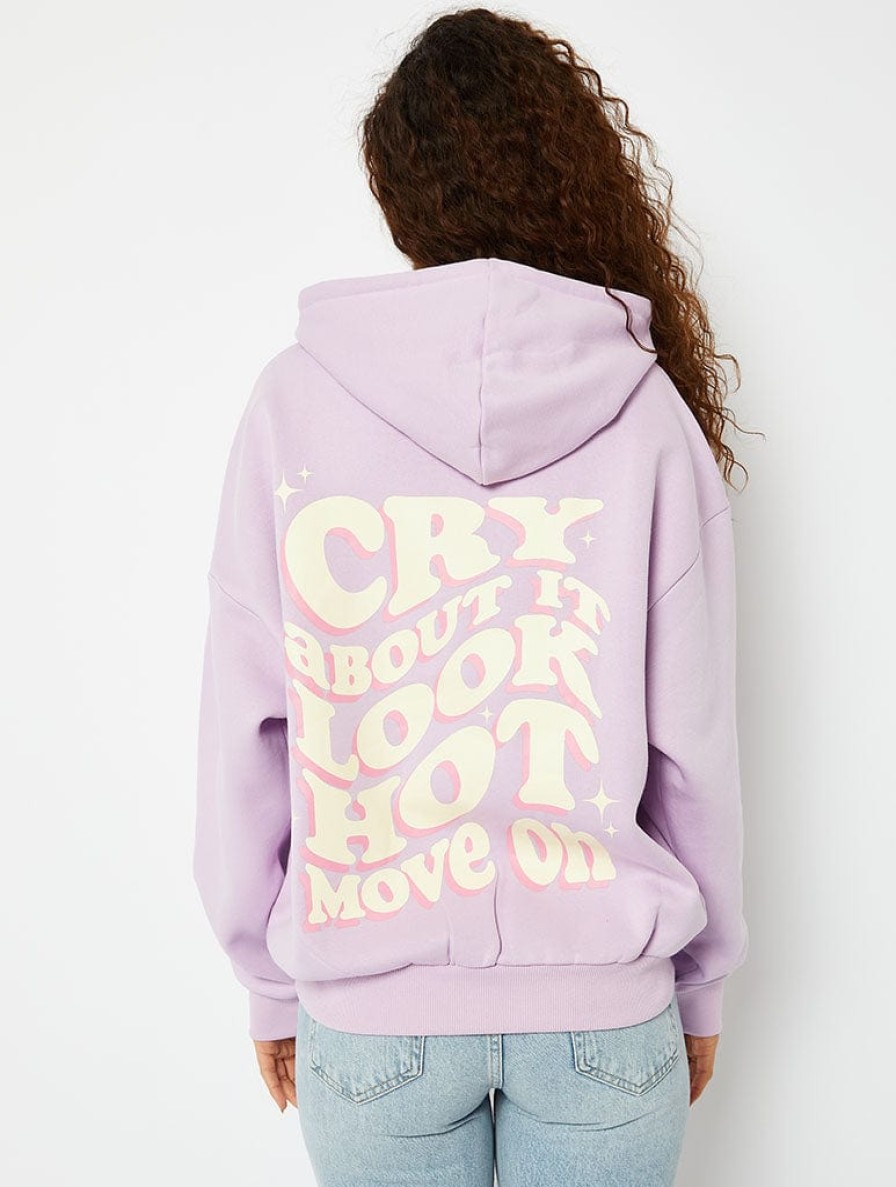 Skinnydip London Cry About It Lilac Oversized Hoodie Hoodies & Sweatshirts