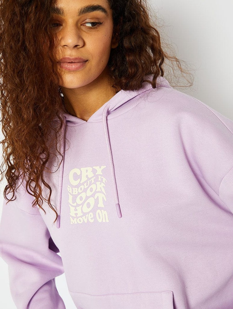 Skinnydip London Cry About It Lilac Oversized Hoodie Hoodies & Sweatshirts