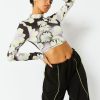 Skinnydip London Open Back Turtleneck Floral Print Top Tops & T-Shirts