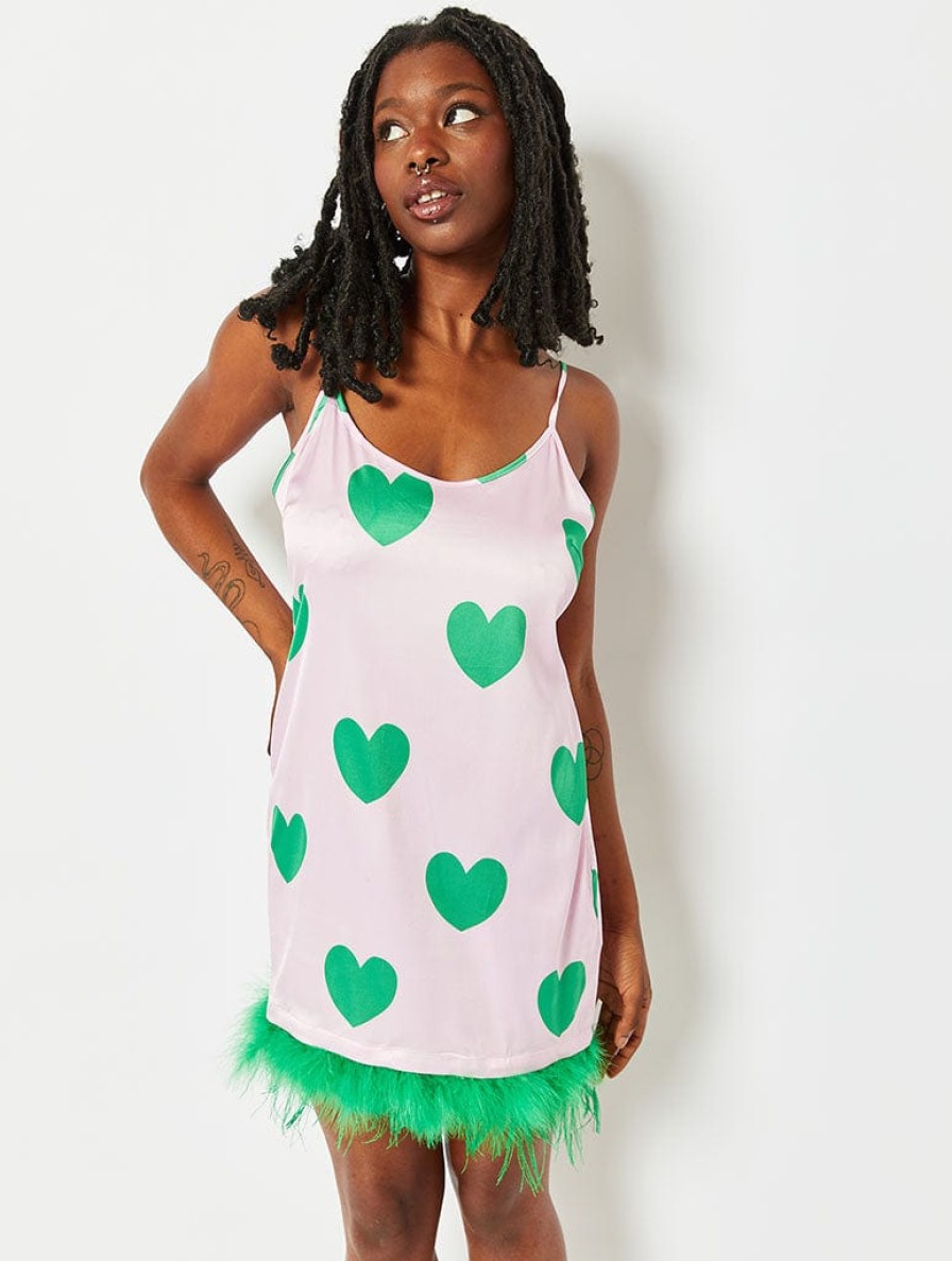 Skinnydip London Pink & Green Heart Nightdress Nightwear