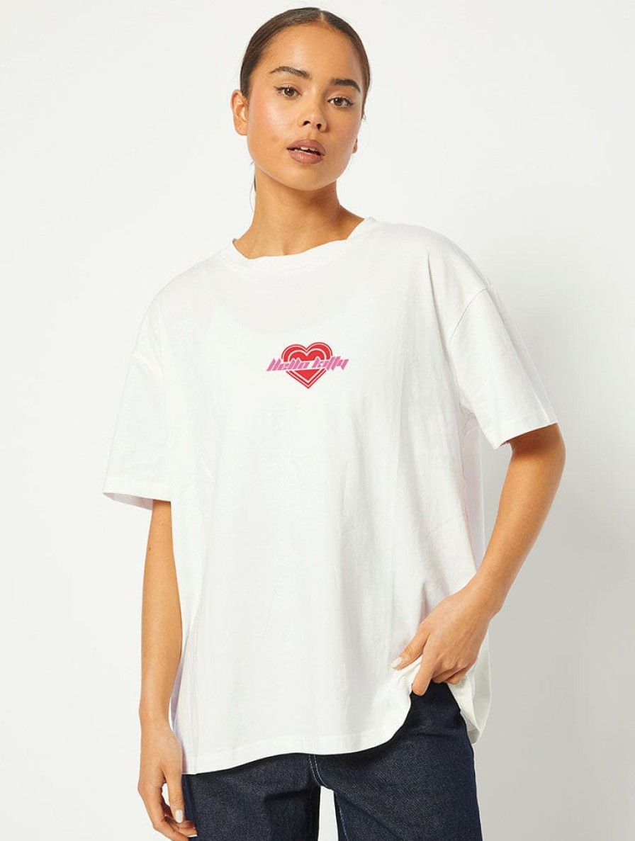 Skinnydip London Hello Kitty X Skinnydip Floral T-Shirt In White Tops & T-Shirts