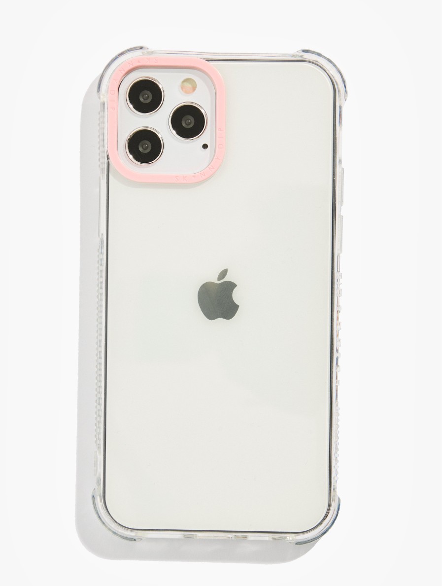 Skinnydip London Minimal Clear & Pink Camera Hole Shock Iphone Case Iphone 12 Pro Max Cases