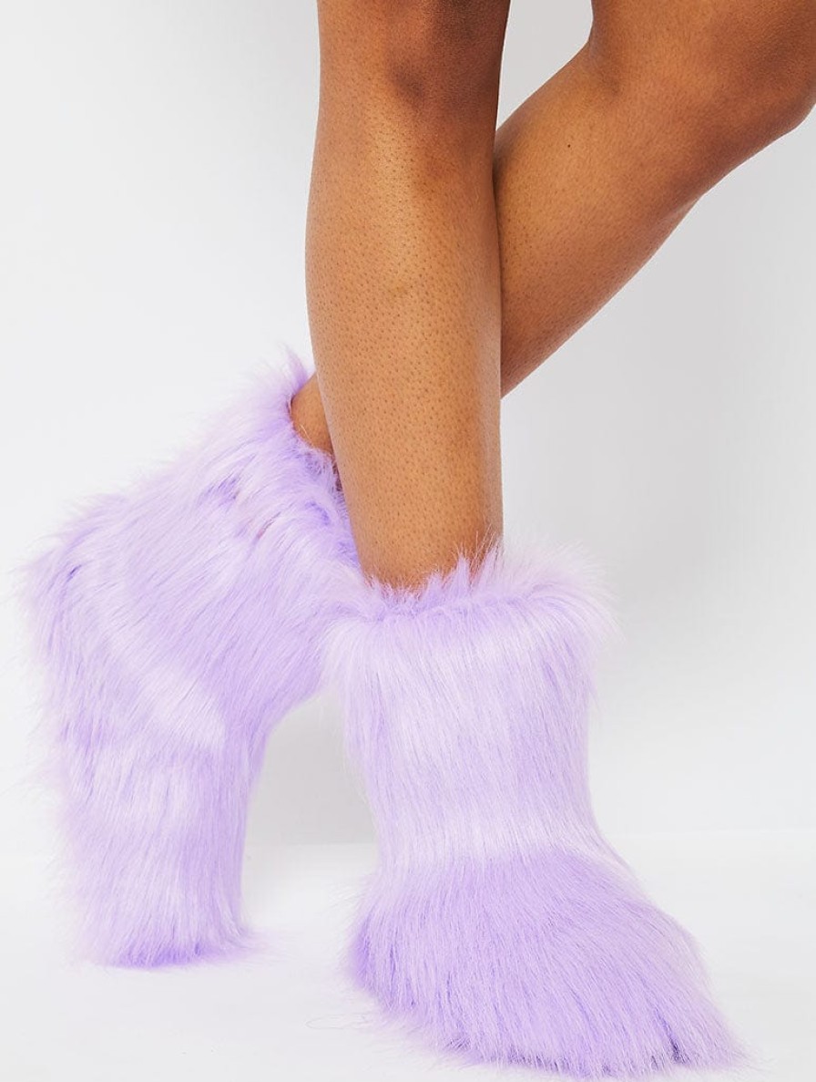 Skinnydip London Lilac Fluffy Slipper Boots Nightwear