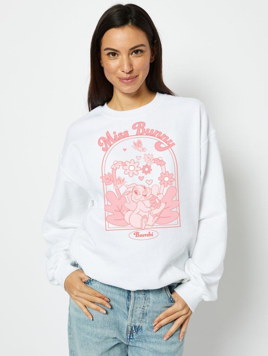 Skinnydip London Disney Miss Bunny Sweatshirt In White Hoodies & Sweatshirts