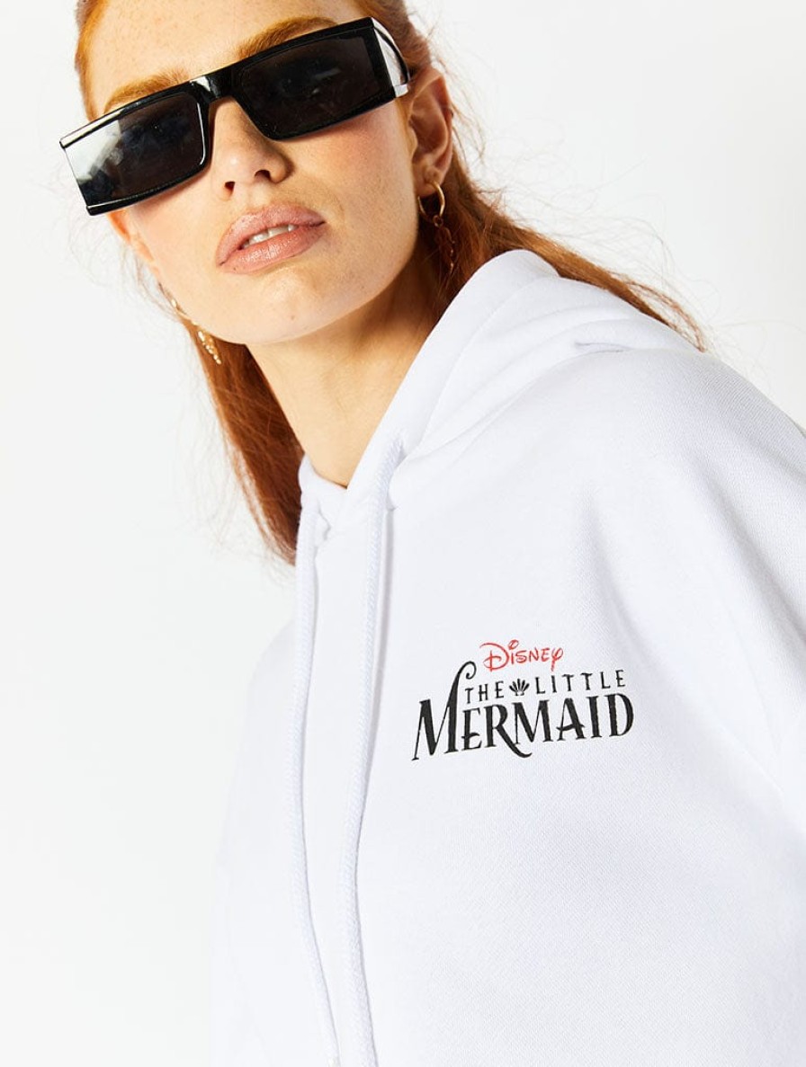 Skinnydip London Disney Little Mermaid Poster Hoodie In White Loungewear