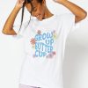 Skinnydip London Grow Up Buttercup White T-Shirt Tops & T-Shirts