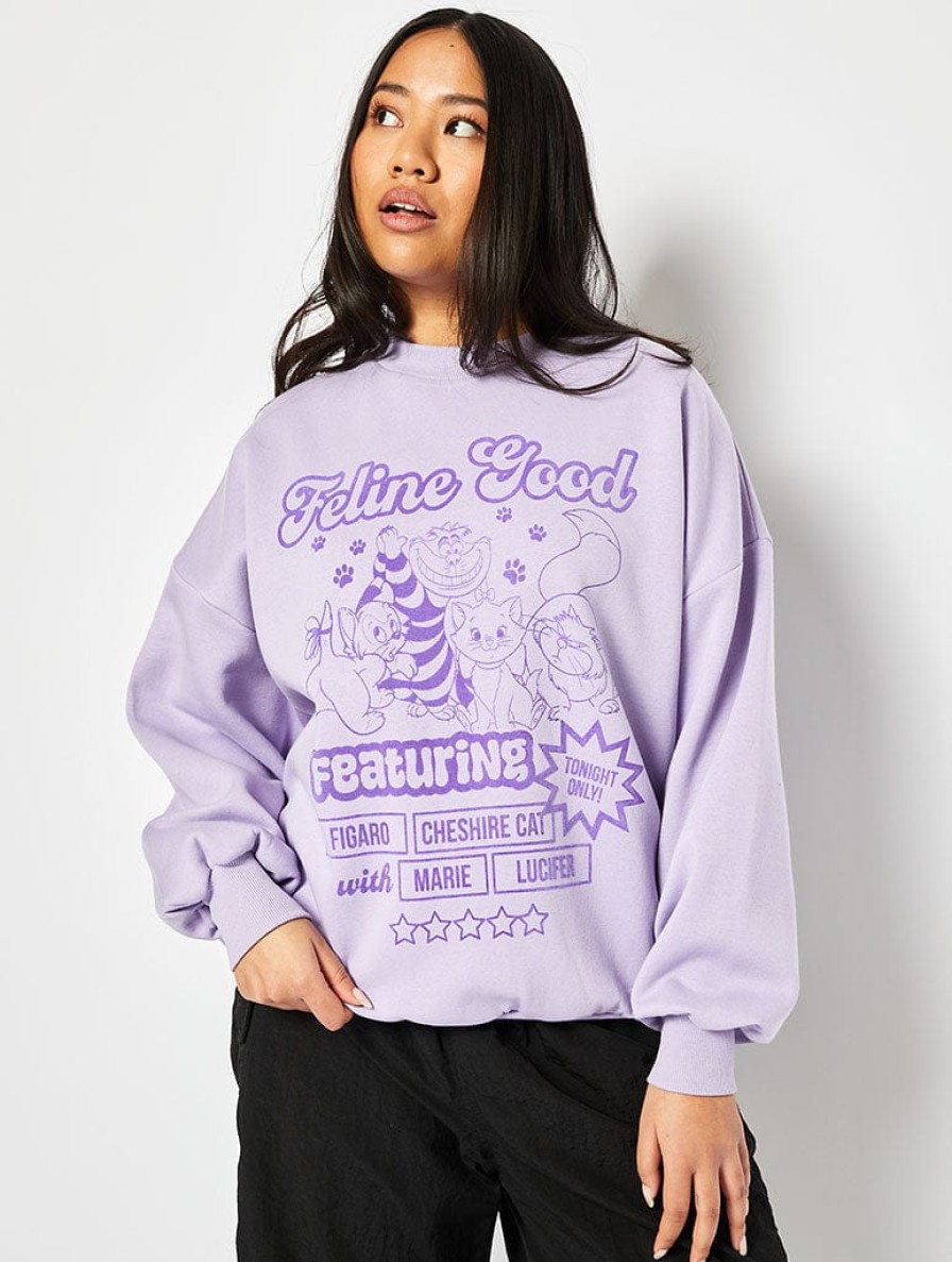 Skinnydip London Disney Aristocats Oversized Sweatshirt In Purple Loungewear