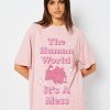 Skinnydip London Disney Sebastian Slogan T-Shirt In Pink Tops & T-Shirts