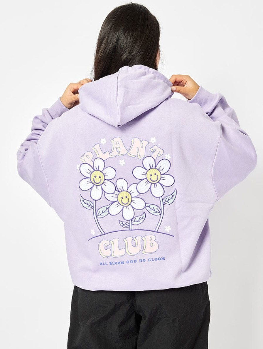 Skinnydip London Plant Club Oversized Hoodie In Lilac Loungewear