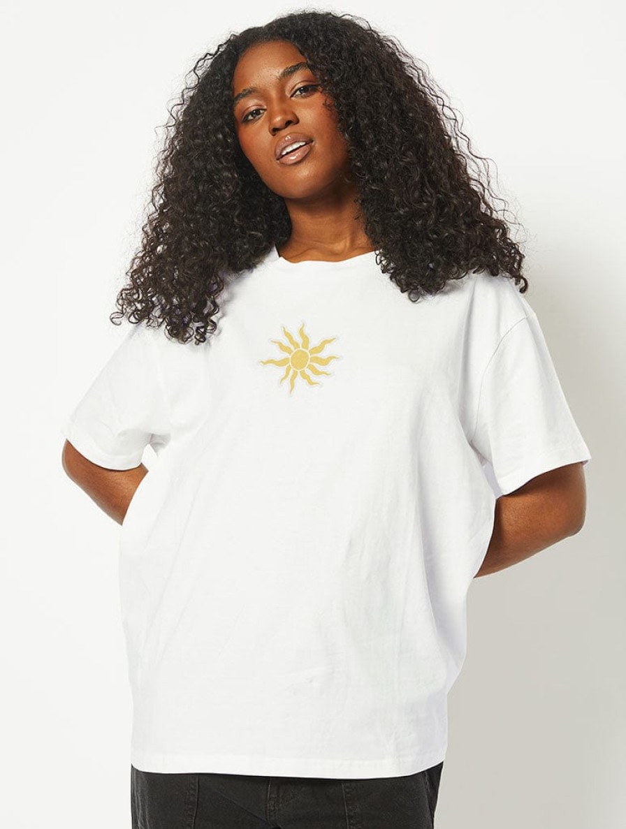 Skinnydip London You'Re So Golden T-Shirt In White Tops & T-Shirts