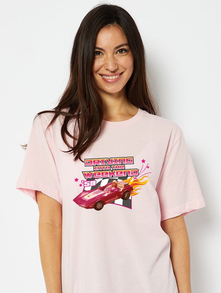 Skinnydip London Barbie X Skinnydip Driving Into The Weekend T-Shirt Tops & T-Shirts