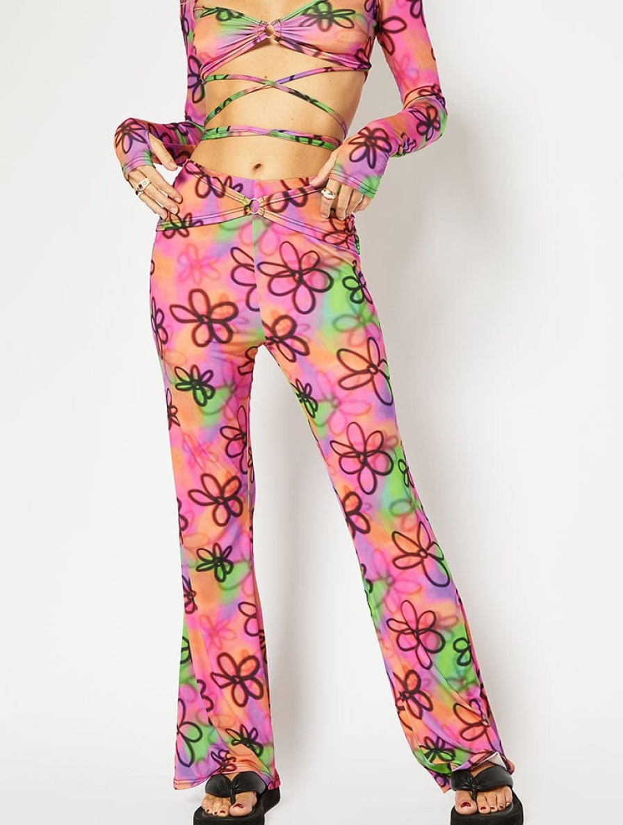 Skinnydip London Graffiti Daisy Ring Detail Flares Bottoms