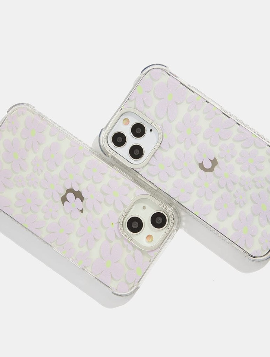 Skinnydip London Warped Lilac Glitter Flower Shock Iphone Case Iphone 12 Pro Max Cases