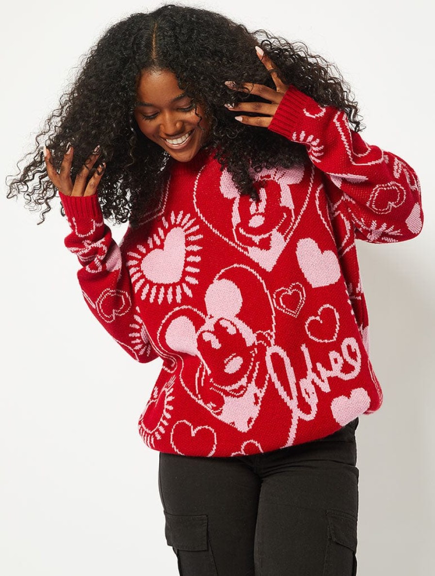 Skinnydip London Disney Mickey & Minnie Love Oversized Knitted Jumper Loungewear