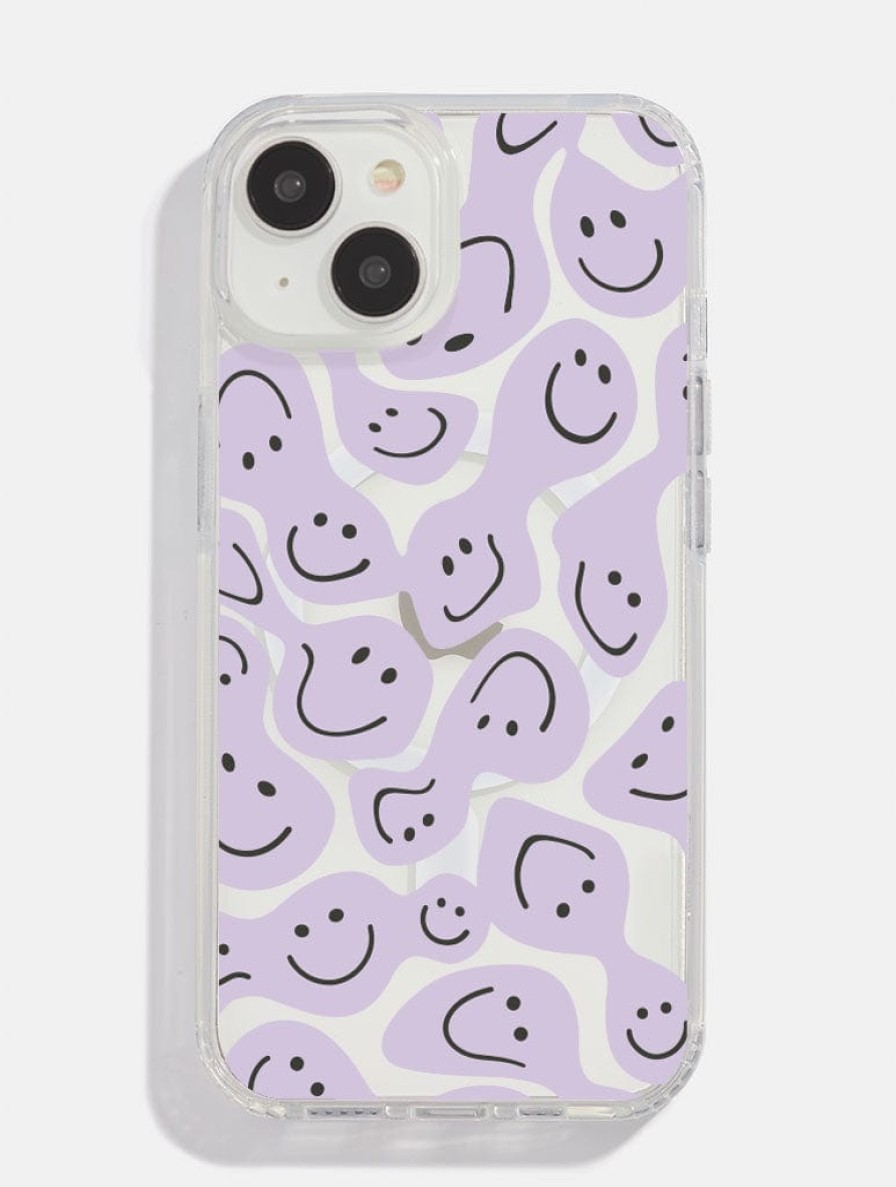 Skinnydip London Lilac Warped Happy Face Magsafe Iphone Case Magsafe Cases