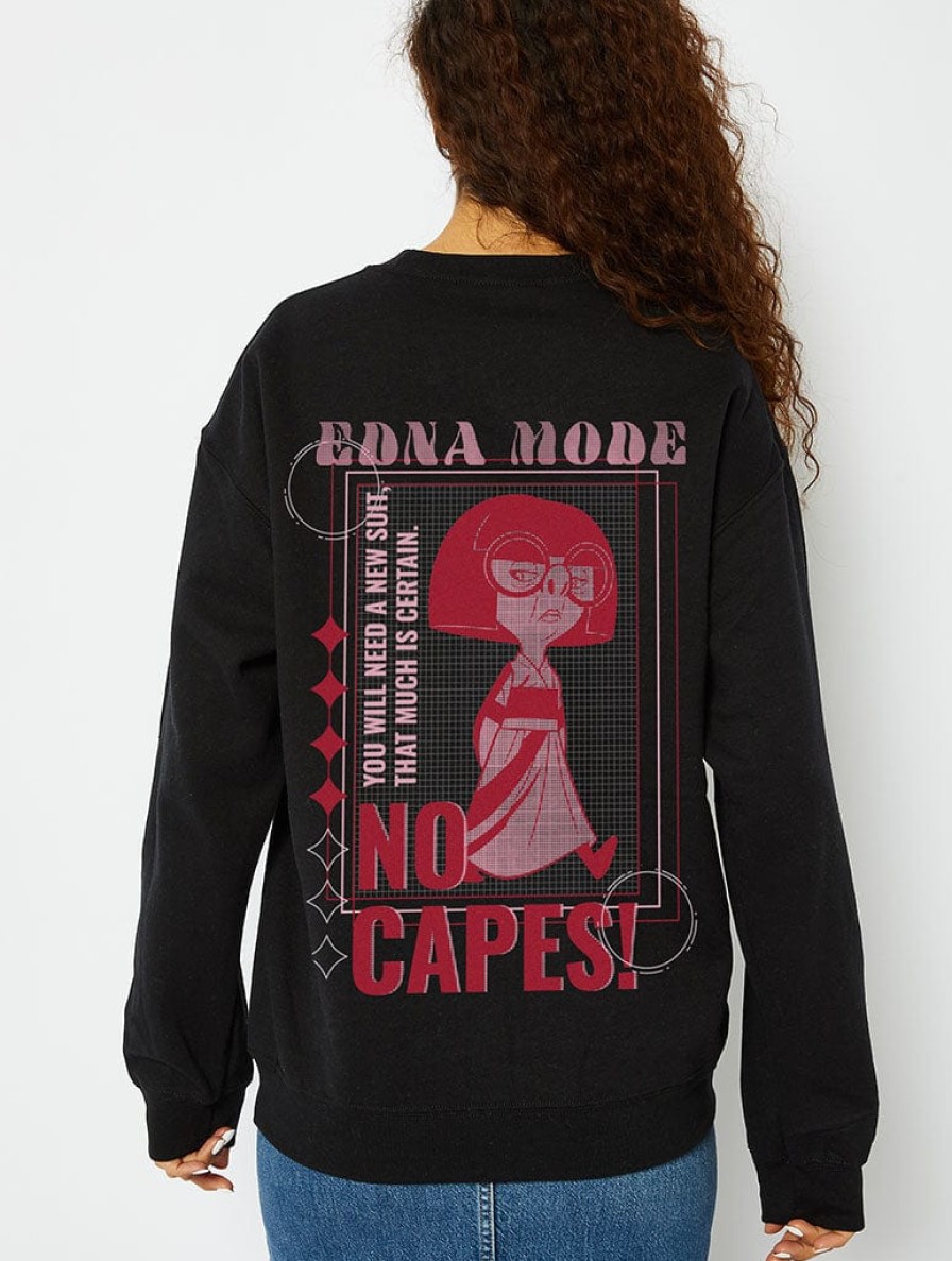 Skinnydip London Disney Edna Mode No Capes Sweatshirt In Black Shop All Clothing