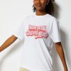 Skinnydip London Follow The Call Of The Disco Ball T-Shirt In White Tops & T-Shirts