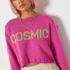 Skinnydip London Cosmic Lace Sleeve Crop Jumper Jumpers & Cardigans