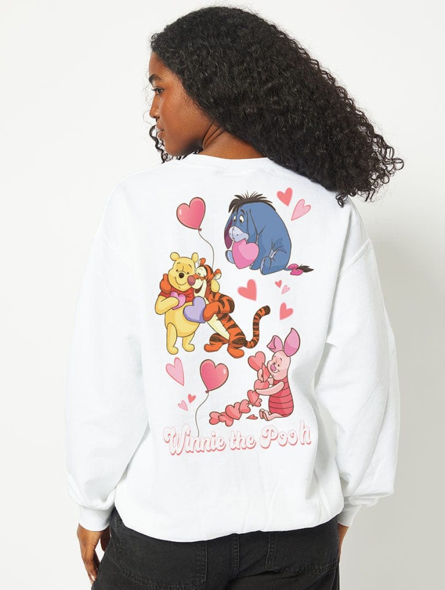 Skinnydip London Disney Love Winnie The Pooh Sweatshirt In White Loungewear