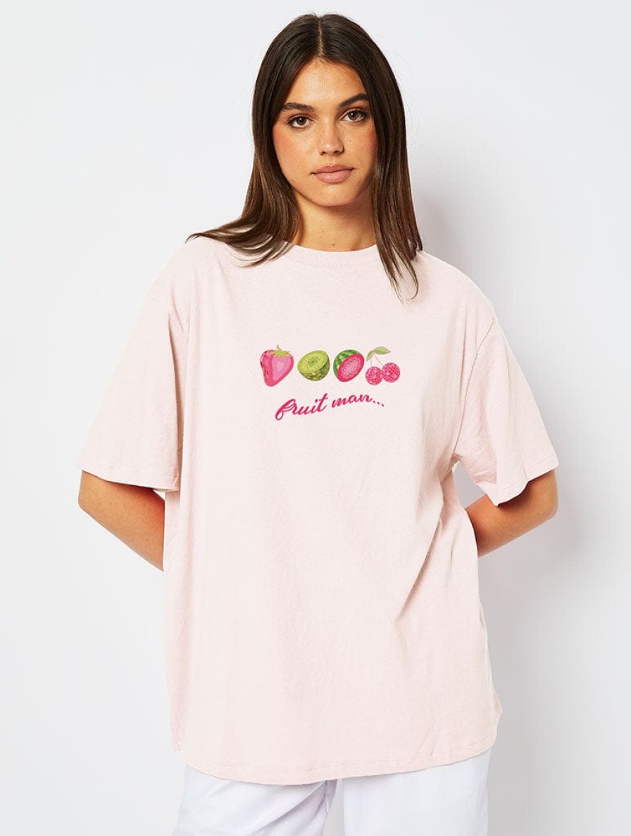 Skinnydip London Fruit Man T-Shirt In Pink Loungewear