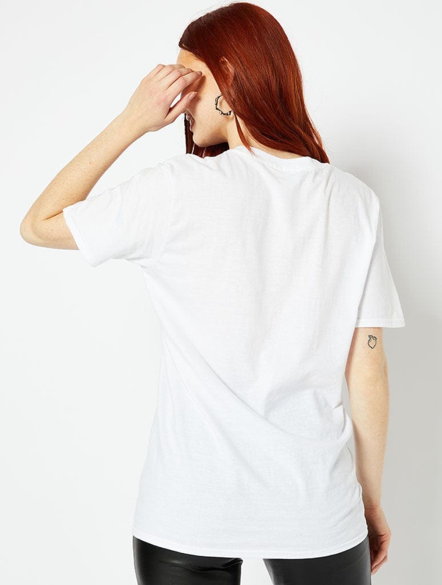 Skinnydip London The Real Meal Deal T-Shirt In White Tops & T-Shirts