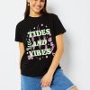 Skinnydip London Disney Ariel Tides & Vibes T-Shirt In Black Tops & T-Shirts