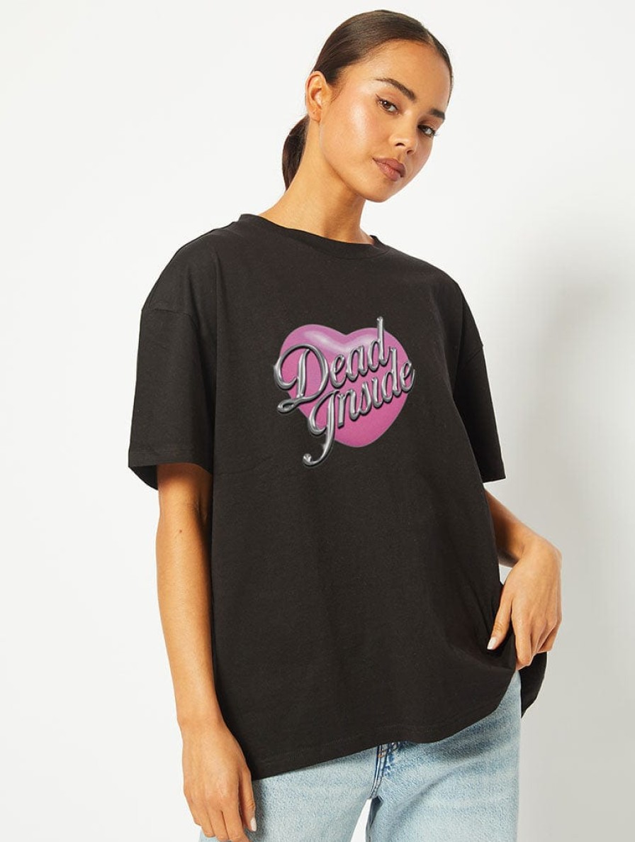 Skinnydip London Dead Inside T-Shirt In Black Tops & T-Shirts