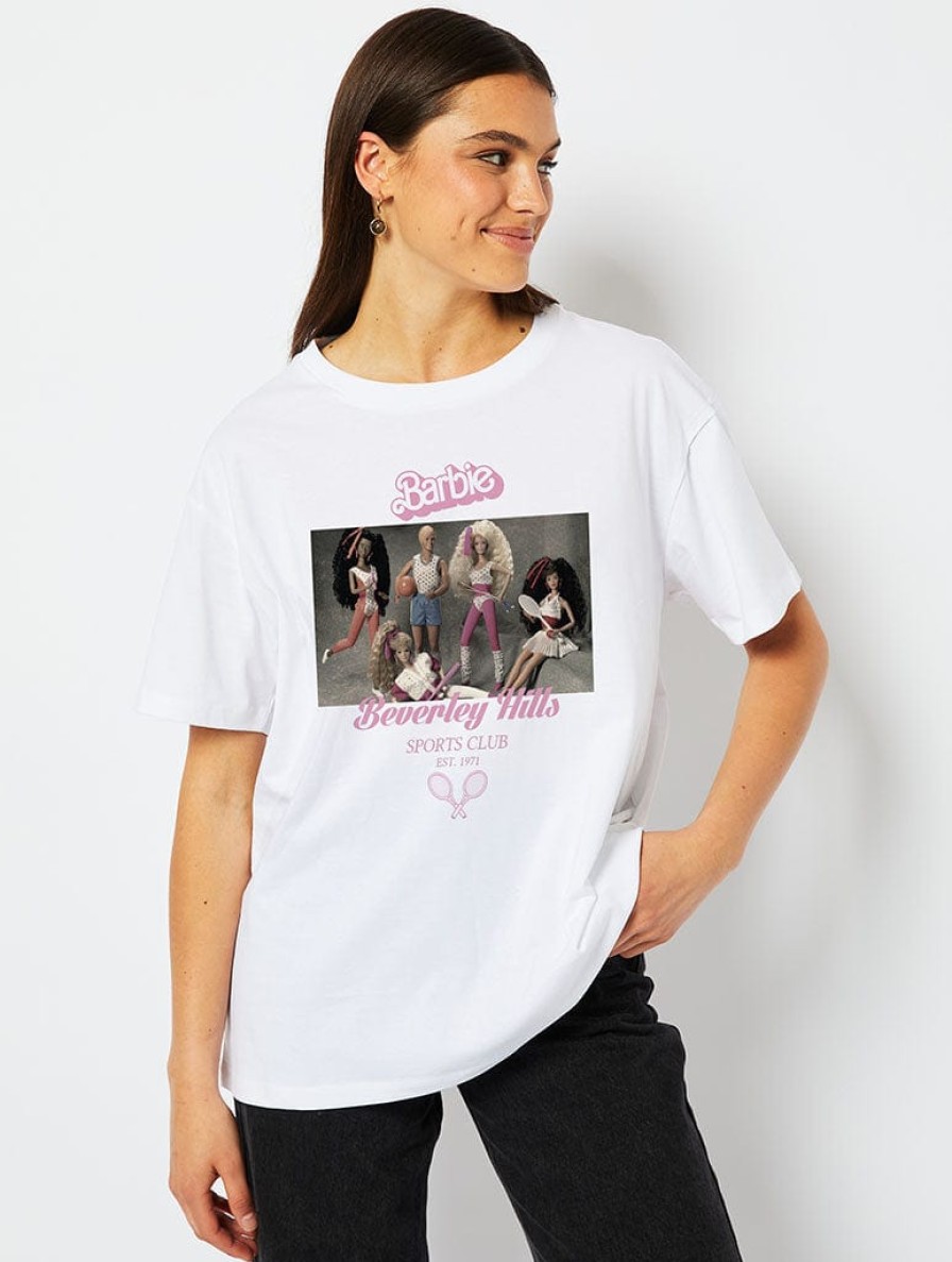 Skinnydip London Barbie X Skinnydip Beverley Hills Photo T-Shirt In White Tops & T-Shirts