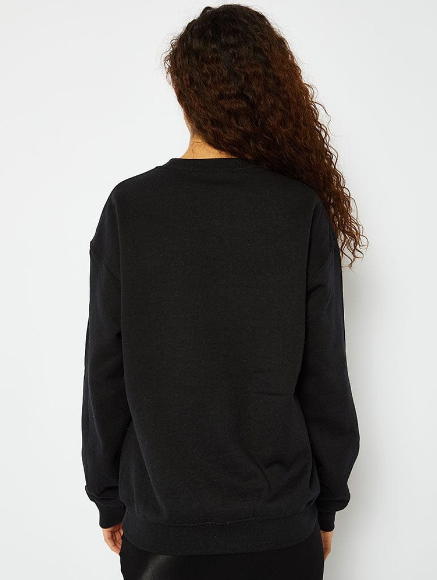 Skinnydip London Go Away Bear Sweatshirt In Black Loungewear