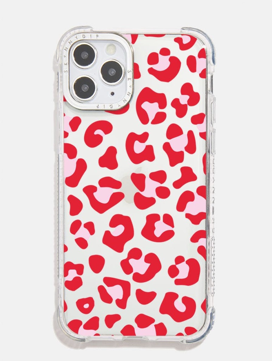 Skinnydip London Red & Pink Leopard Shock Iphone Case Iphone 13 Pro Cases