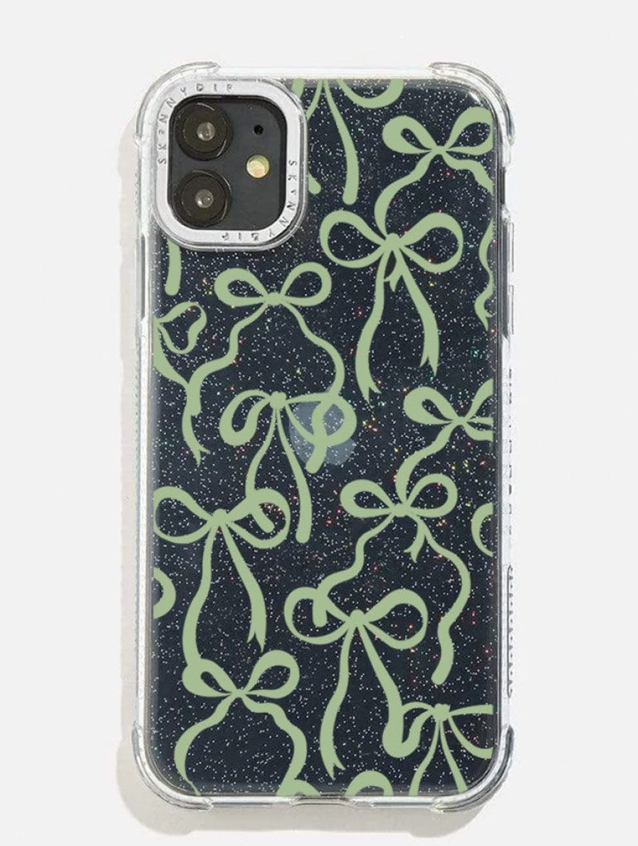 Skinnydip London Sage Bows Glitter Shock Iphone Case Iphone 12 Pro Cases