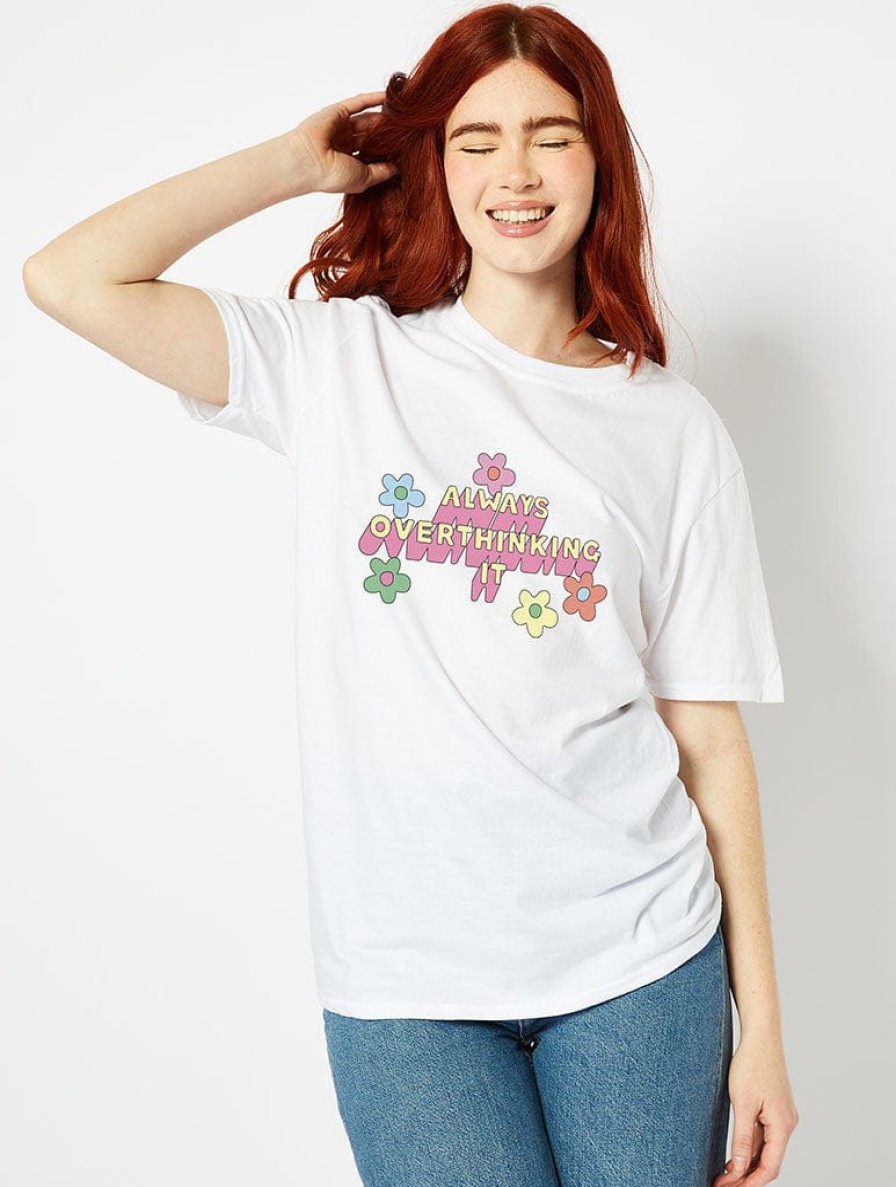 Skinnydip London Always Overthinking White T-Shirt Tops & T-Shirts