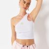 Skinnydip London Flower Embroidered Y2K Cut Out Vest Top Tops & T-Shirts