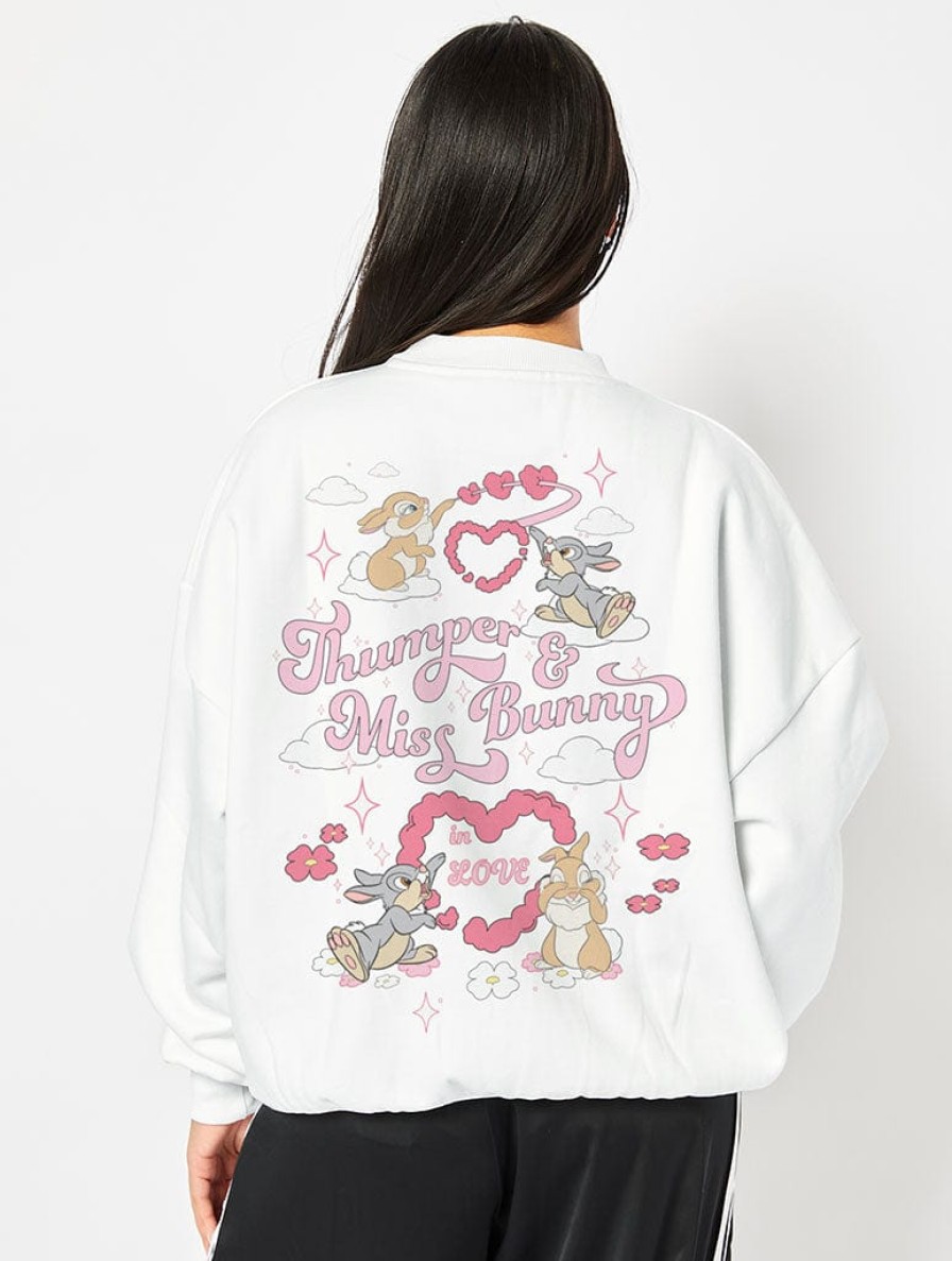 Skinnydip London Disney Thumper & Miss Bunny Sweatshirt In White Loungewear