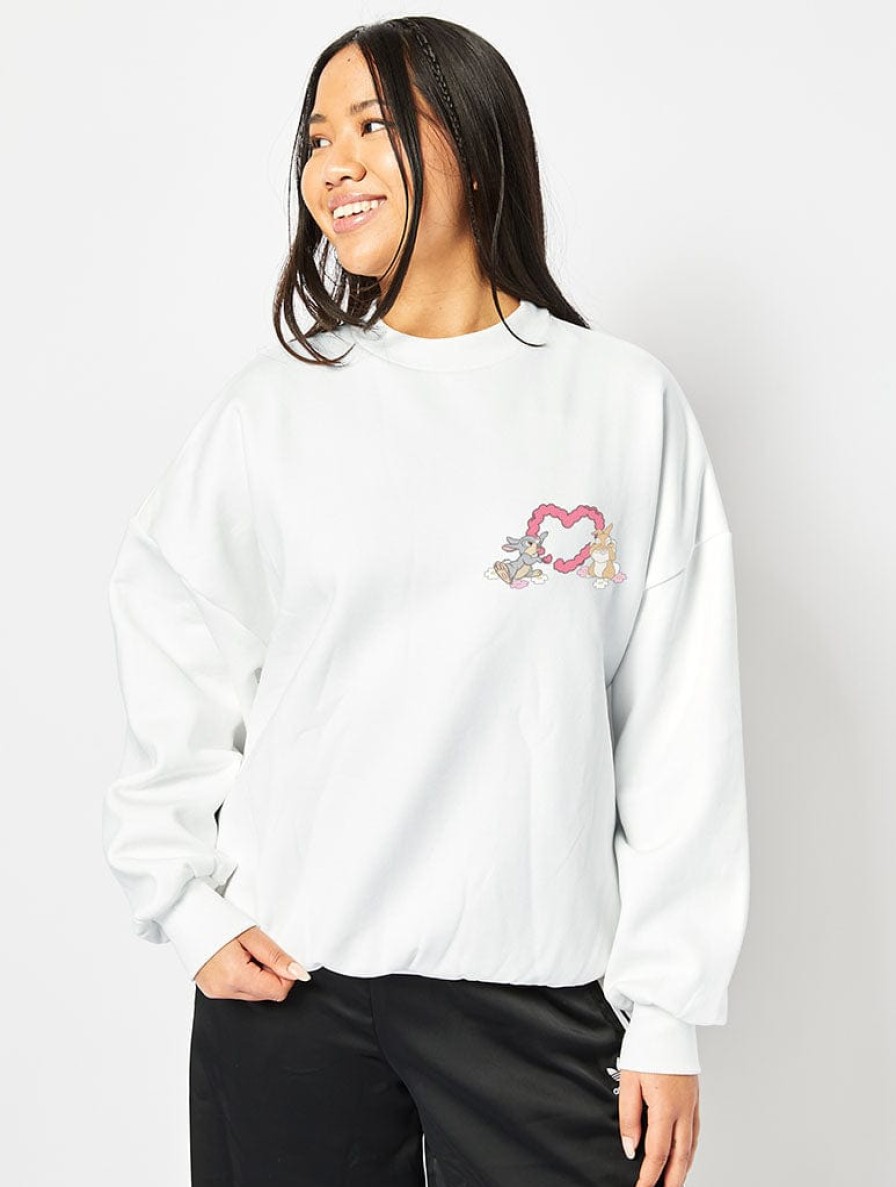 Skinnydip London Disney Thumper & Miss Bunny Sweatshirt In White Loungewear