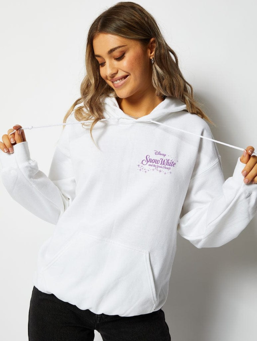 Skinnydip London Disney Snow Poster Hoodie In White Loungewear