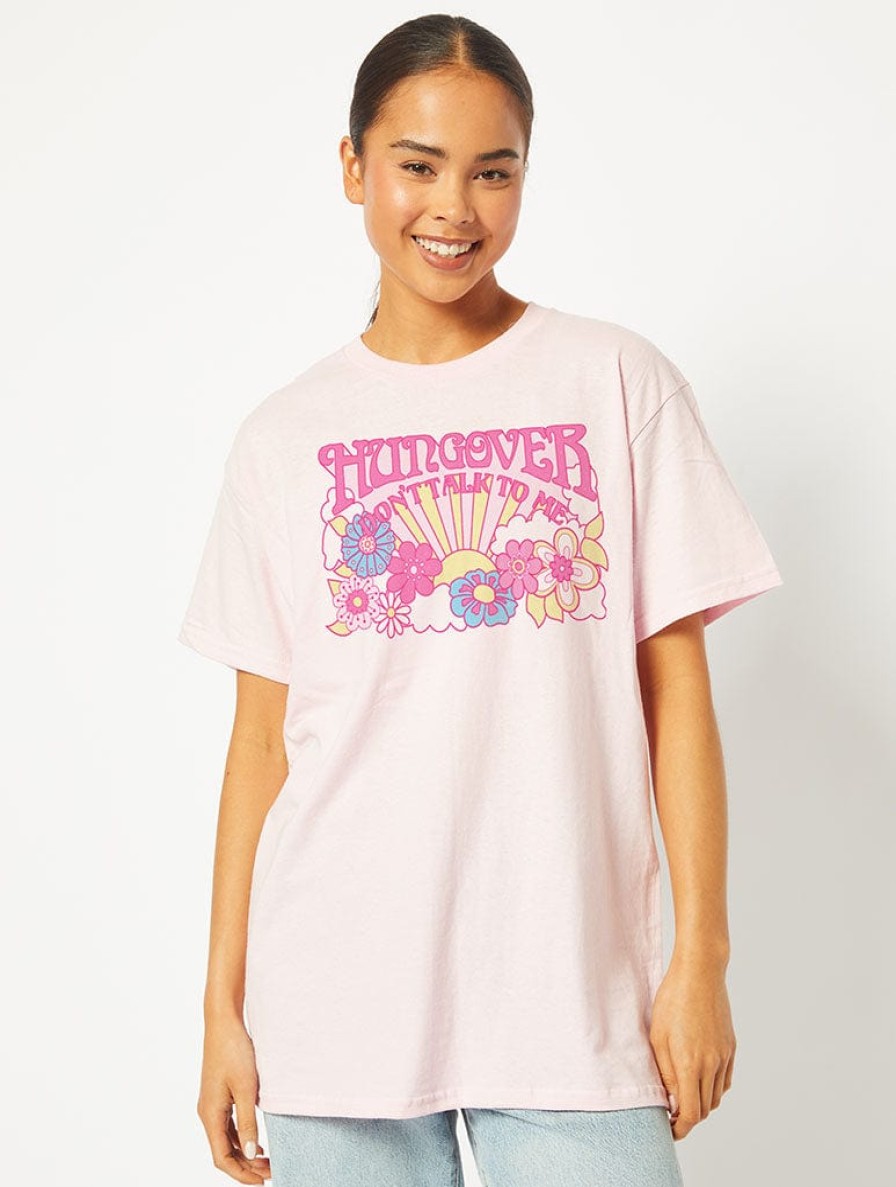 Skinnydip London Hungover T-Shirt In Pink Tops & T-Shirts