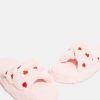 Skinnydip London Pink Fluffy Heart Cross Over Slippers Nightwear