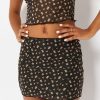 Skinnydip London Black Kitsch Print Ruched Flippy Mini Skirt Bottoms