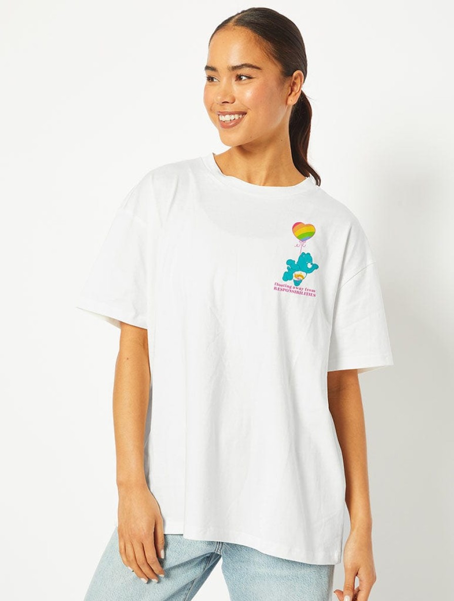 Skinnydip London Care Bears Floating Away T-Shirt In White Tops & T-Shirts